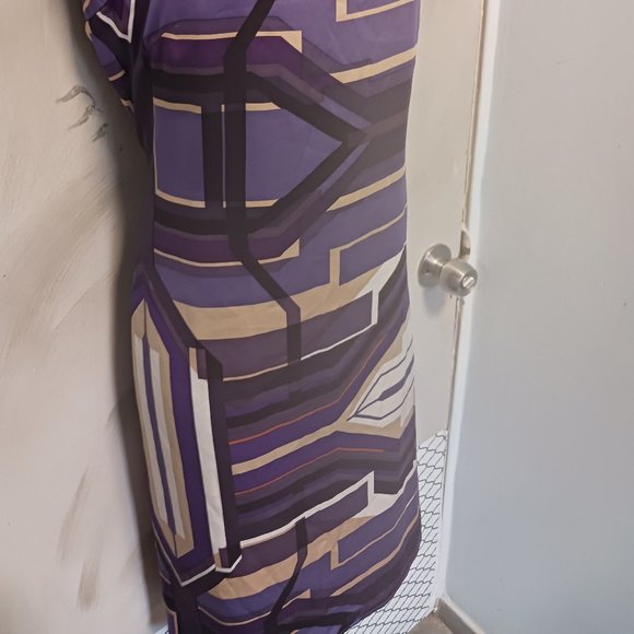 Antonio Melani Purple Silk Geo Dress - Picture 5 of 14
